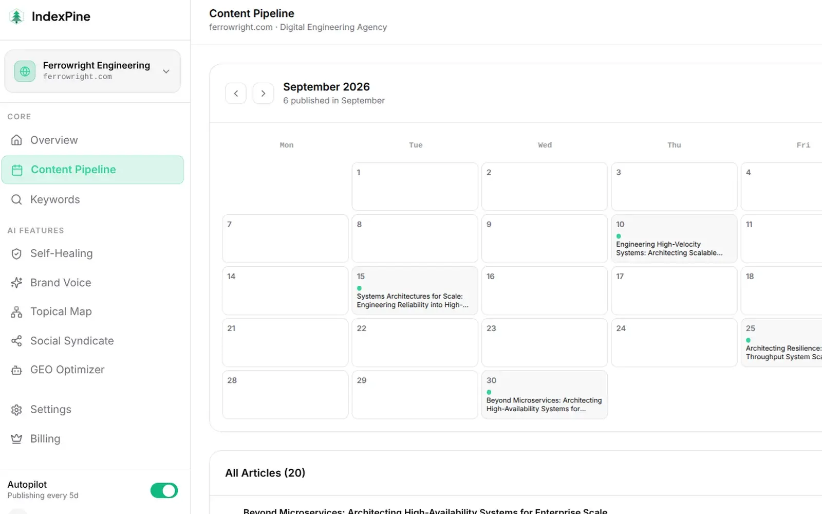 IndexPine — product screenshot