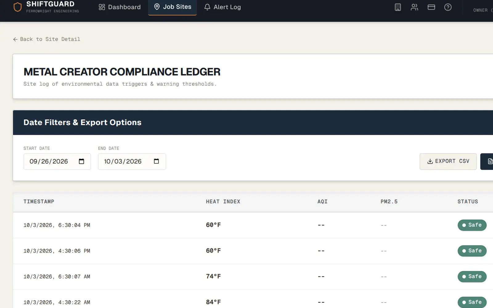 ShiftGuard — product screenshot