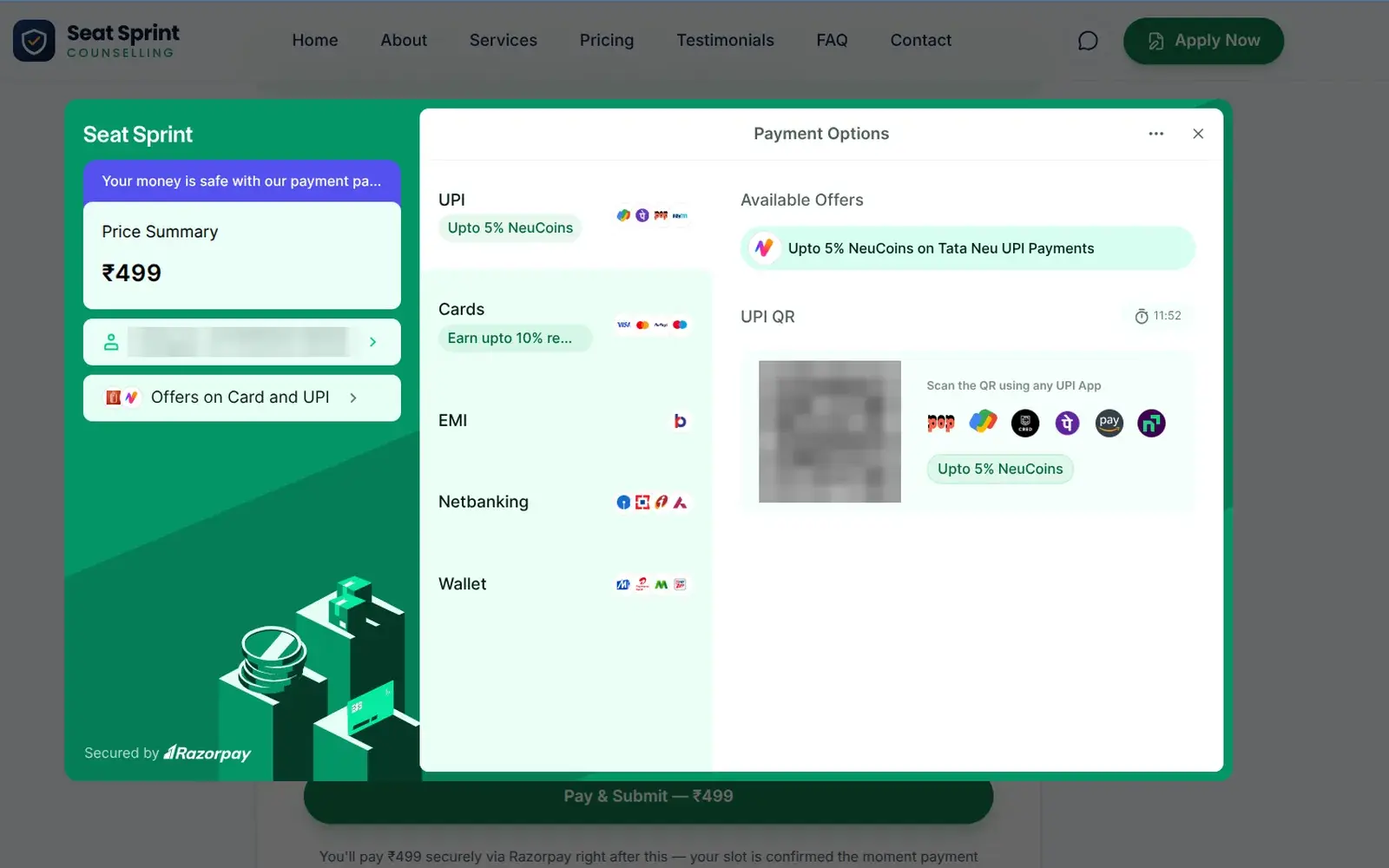 Seat Sprint Counselling — product screenshot